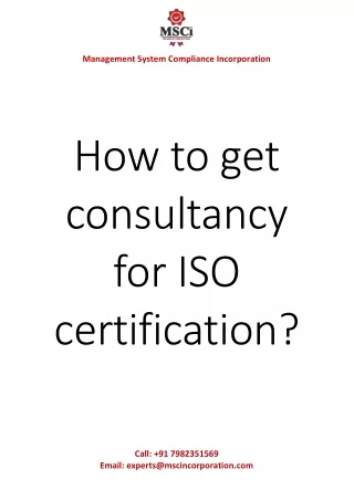 How to get consultancy for ISO certification