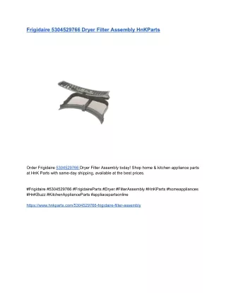 Frigidaire 5304529766 Dryer Filter Assembly HnKParts