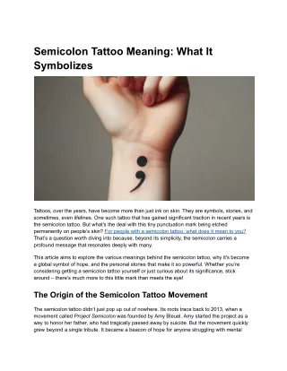 Semicolon Tattoo Meaning_ What It Symbolizes