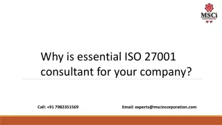 Why is essential ISO 27001 consultant for your company