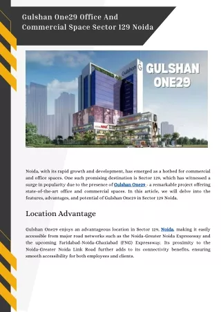 Transform Your Business at Gulshan One29 Office and Commercial Space