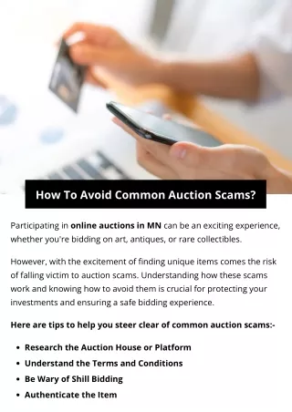 How To Avoid Common Auction Scams?
