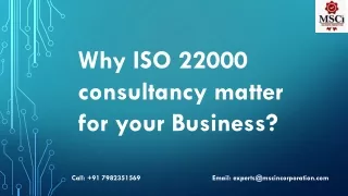 Why ISO 22000 consultancy matter for your Business