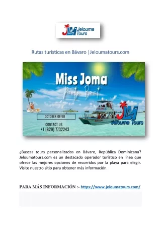 Rutas turísticas en Bávaro |Jeloumatours.com