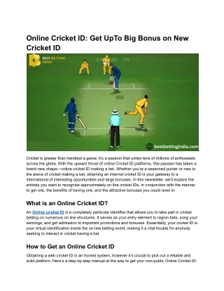 Online Cricket ID_ Get UpTo Big Bonus on New Cricket ID