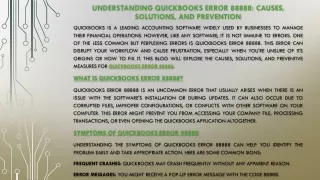 QuickBooks Error 88888