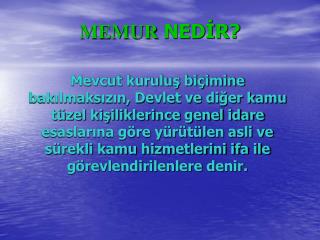 MEMUR NEDİR?