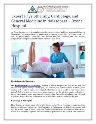 Physiotherapy, Cardiology, and General Medicine in Nalasopara