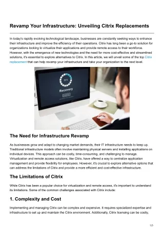 Revamp Your Infrastructure Unveiling Citrix Replacements