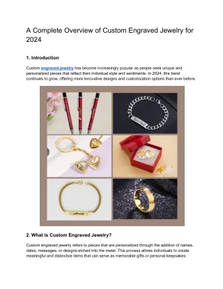 A Complete Overview of Custom Engraved Jewelry for 2024