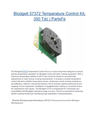 Blodgett 57372 Temperature Control Kit, 350 Tdc _ PartsFe