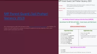 MP Forest Guard, Jail Prahari Admit Cards 2024 Check here