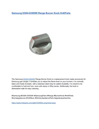Samsung DG94-03500W Range Burner Knob HnKParts