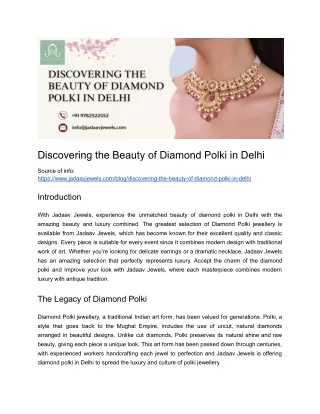 Discovering the Beauty of Diamond Polki in Delhi