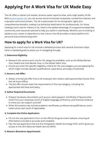 Applying For A Work Visa for UK Made Easy (1)