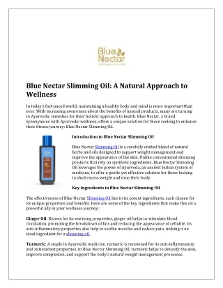 Experience the Transformation Slimming Oil for Effective Weight Loss