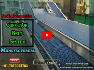 Conveyor Belt System Manufacturers