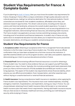 Student Visa Requirements for France A Complete Guide