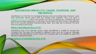 Fixing QuickBooks Error 6176