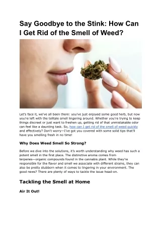 Say Goodbye to the Stink_ How Can I Get Rid of the Smell of Weed