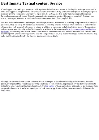 Very best Inmate Text Services