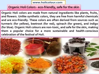 Celebrate the festival of Holi, use Natural Holi colors