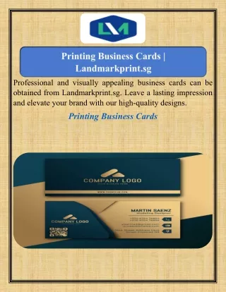 Printing Business Cards   Landmarkprint.sg