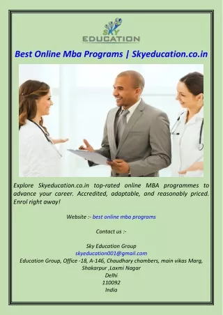 Best Online Mba Programs  Skyeducation.co.in