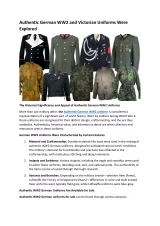 Authentic German WW2 and Victorian Uniforms Were Explored (1)