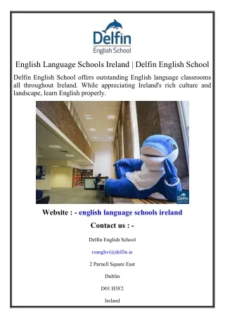 English Language Schools Ireland  Delfin English School