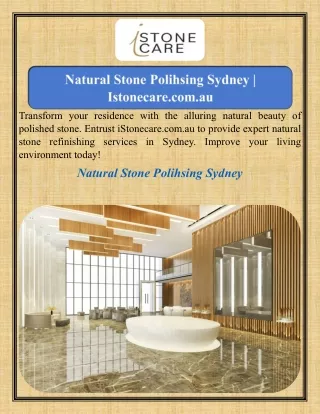 Natural Stone Polihsing Sydney    Istonecare.com.au