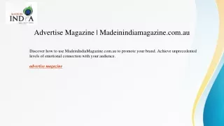 Advertise Magazine   Madeinindiamagazine.com.au