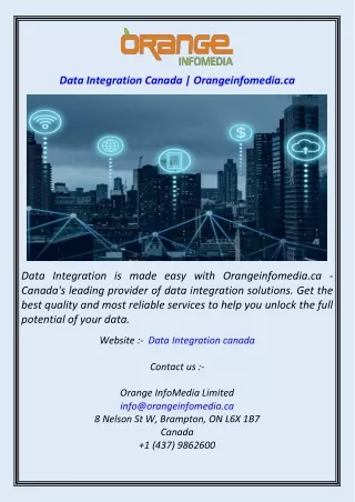 Data Integration Canada  Orangeinfomedia.ca