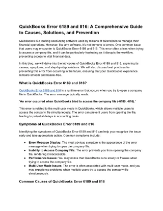 QuickBooks Error 6189 and 816_ A Comprehensive Guide to Causes, Solutions, and Prevention