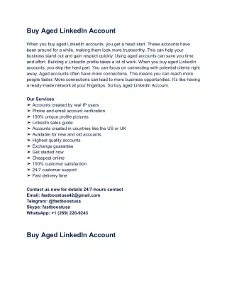 Best Place To Buy Aged LinkedIn Account 2024-2025