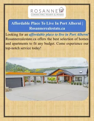 Affordable Place To Live In Port Alberni   Rosannerealestate.ca