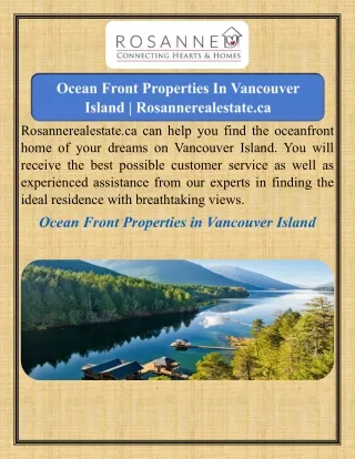 Ocean Front Properties In Vancouver Island   Rosannerealestate.ca