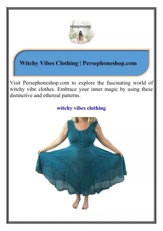 Witchy Vibes Clothing Persephoneshop.com