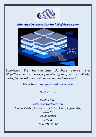 Managed Database Service  Wafaicloud.com