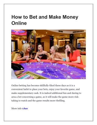 How to Bet and Make Money Online