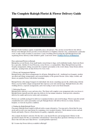 14 Watkins Flowers of Distinction