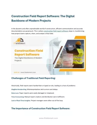 Construction Field Report Software The Digital Backbone of Modern Projects