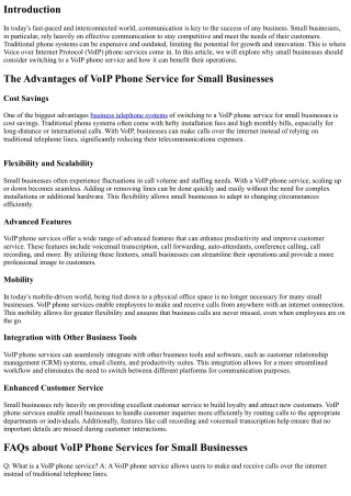 Why Small Businesses Should Consider Switching to a VoIP Phone Service