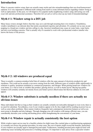 5 Typical Misconceptions concerning Window Installment Debunked