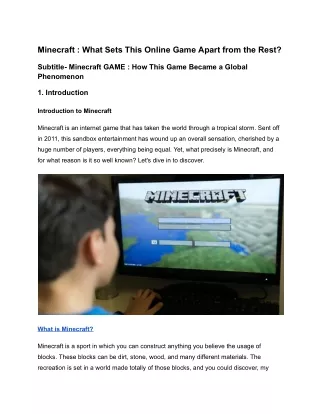 Minecraft _ What Sets This Online Game Apart from the Rest_