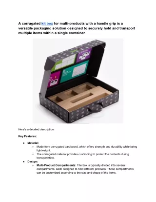 Corrugated kit box for multi products with handle grip