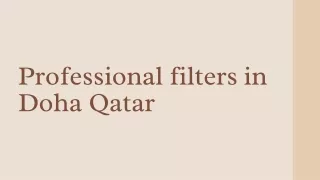 Professional filters in Doha Qatar