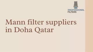 Mann filter suppliers in Doha Qatar