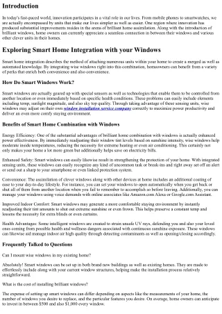 Discovering Smart Home Combination along with your Windows