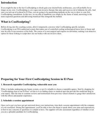 Preparing for Your First CoolSculpting Session in El Paso